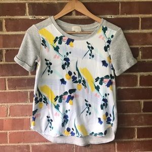 Anthropologie short sleeve mixed fabric sweatshirt